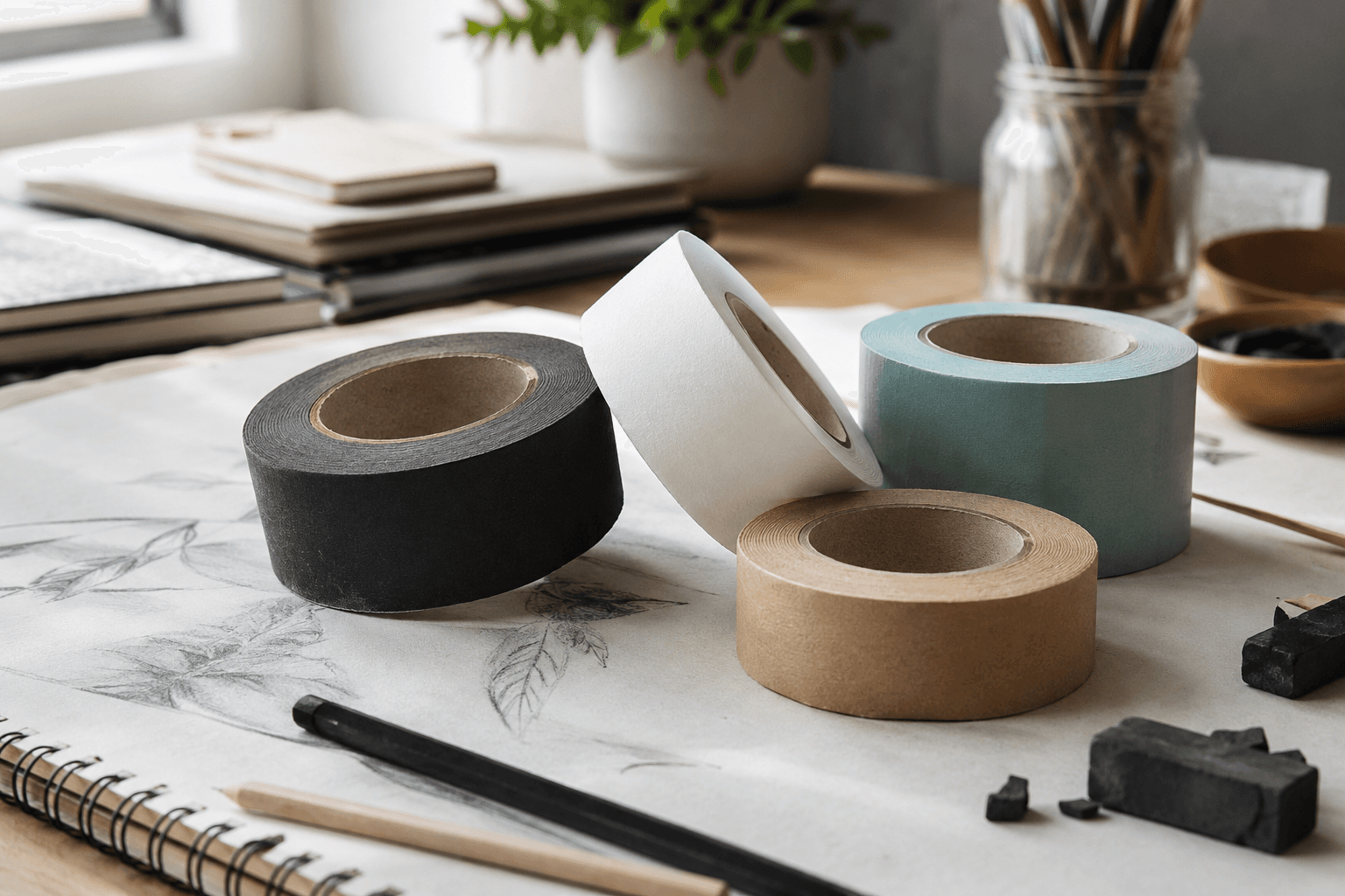 Paper Tape Roll Set in a studio scene
